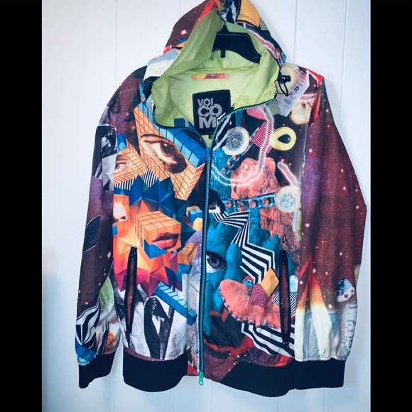 Volcom Other - Abstract art VOLCOM zip up windbreaker jacket
